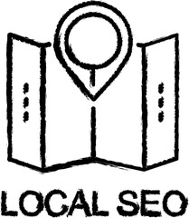 Leinwandbilder - local seo line icon grunge style vector