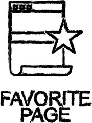 Poster - favorite page line icon grunge style vector