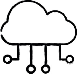 Aufkleber - cloud storage icon grunge style vector