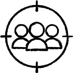 Poster - purpose of the audience icon grunge style vector