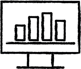 Poster - monitor statistics icon grunge style vector