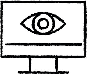 Poster - view monitor icon grunge style vector