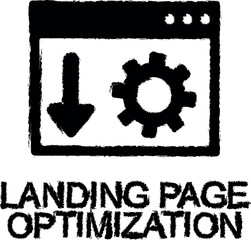 Poster - Landing page optimization icon grunge style vector