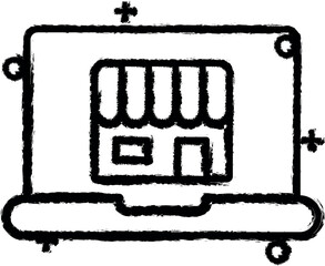 Poster - Notebook shopping online icon grunge style vector