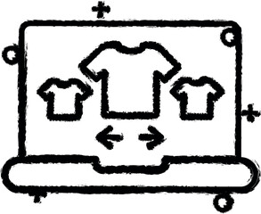 Poster - Notebook shopping online shirt choice icon grunge style vector