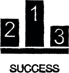 Poster - success pedestal icon grunge style vector