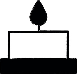 Poster - candle outline icon grunge style vector