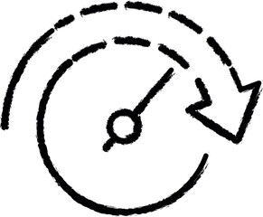 Poster - the arrow in the circle of hours icon grunge style vector