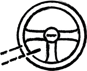 Poster - steering wheel icon grunge style vector