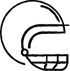 Poster - rugby helmet outline icon grunge style vector