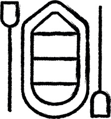 Poster - inflatable boat outline icon grunge style vector
