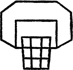 Poster - basketball basket outline icon grunge style vector