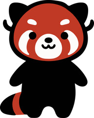 Wall Mural - a cute cartoon red panda standing up