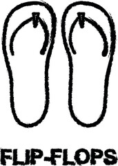 Poster - flip-flops icon grunge style vector