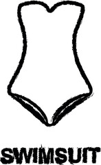 Poster - one-piece swimsuit icon grunge style vector