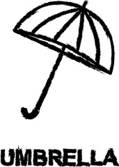 Poster - summer umbrella icon grunge style vector