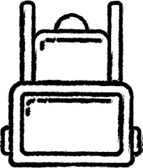 Poster - tourist backpack dusk style icon grunge style vector