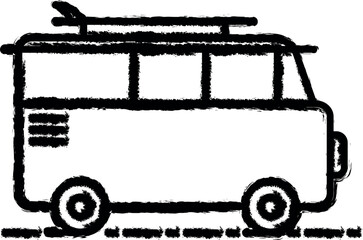 Poster - tourist van dusk style icon grunge style vector