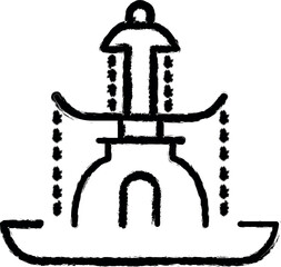 Poster - fountain dusk style icon grunge style vector