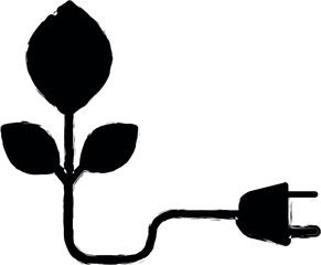 Poster - Plant energy icon grunge style vector
