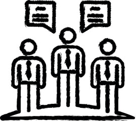 Poster - staff, team, chat icon grunge style vector