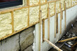 Thermal insulation of the concrete foundation of the residential house with foam boards