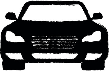 Poster - front view auto, car icon grunge style vector