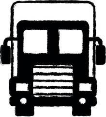 Poster - front view truck, travel icon grunge style vector