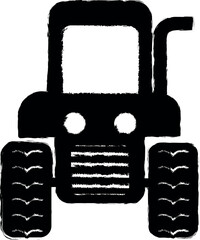 Poster - front view wheeled tractor icon grunge style vector