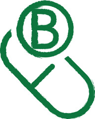 Poster - Vitamin B green icon grunge style vector