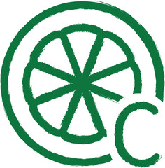Poster - Vitamin, citrus green icon grunge style vector