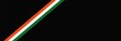 Indian flag ribbon , on a black background with copy space , saffron, white and green color , 26 January republic day and 15 August independence day concept
