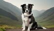 alert and curious border collie dog sitting