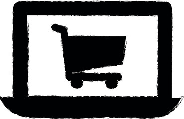 Leinwandbilder - online shopping icon grunge style vector