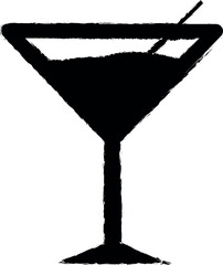 Poster - alcohol cocktail icon grunge style vector