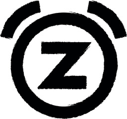 Poster - bell snooze icon grunge style vector