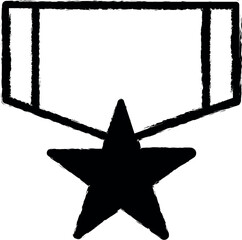 Poster - military star medal icon grunge style vector