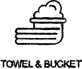 Poster - towels and bucket icon grunge style vector