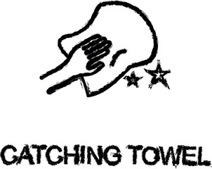 Poster - cleaning with catching towel icon grunge style vector
