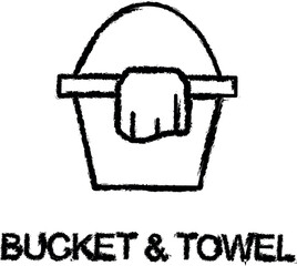 Poster - bucket and towel icon grunge style vector