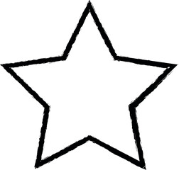 Poster - five pointed star line icon grunge style vector