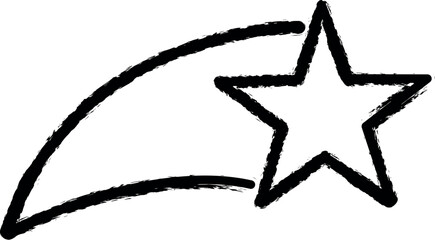 Poster - flying star line icon grunge style vector