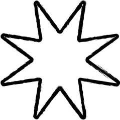 Poster - eight-pointed star line icon grunge style vector