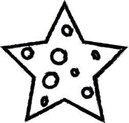 Poster - star with bubbles line icon grunge style vector