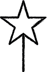 Poster - star on a stick line icon grunge style vector