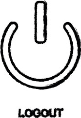 Poster - logout sign icon grunge style vector