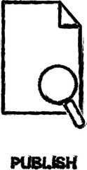 Poster - paper and magnifier icon grunge style vector