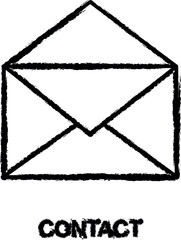 Poster - opened envelope icon grunge style vector