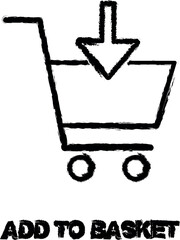 Leinwandbilder - add to basket icon grunge style vector