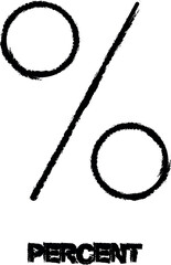 Poster - percent sign icon grunge style vector